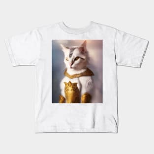 Golden armor knight cat: Snow Kids T-Shirt